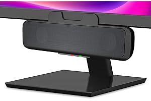 Cyber Acoustics USB Speaker Bar (CA-2890) – Stereo USB Powered Speaker, Easily Clamps to Monitor, Convenient Controls