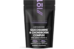 Glucosamine & Chondroitin Complex - 90 Capsules - with MSM, Boswellia, Rosehip, Ginger & Turmeric - Made from Pasture Raised, Grass-Fed Bovine (45 Day Supply) by Alpha01