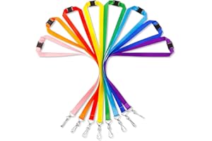 saerryor Breakaway Lanyard for Card Holders, Quick Release Lanyards with Safety Breakaway Clip and Oval Clasp, Durable Rainbow Neck Safety Lanyards Straps for Name Badge Holders without Holders