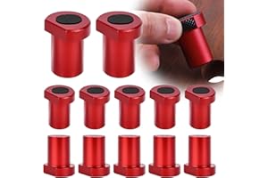SUNOYA 12 Stück Aluminiumlegierung Bankhaken, Holzbearbeitungstisch Hundeklemme, Spannbacken zum Flachspannen, Werkbank Positionierung für 20mm Hundeloch, Rot