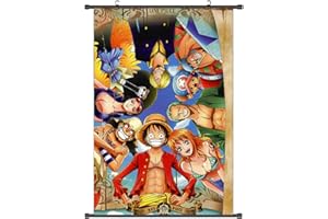 LGQHCE One Piece Scroll Póster Anime Rollbild Poster Habitaciones Scroll Pintura Decoración One Piece Tema Impermeable Póster para Niños Regalo Decoración (40 * 60CM) (A)