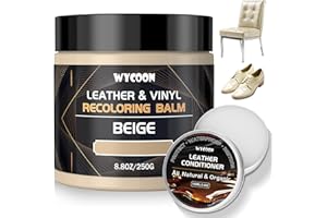 WYCOON Kit Riparazione Pelle Beige - Tintura Liquida, Vernice, Crema Colorante e 100ml di Crema di Manutenzione per Divani, Mobili, Sedili Auto | Ripristina e Protegge Cuoio Graffiato e Sbiadito