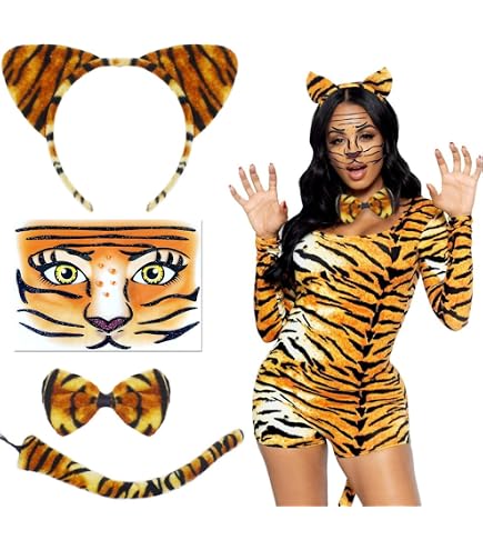 Fries Tisha Tigerkleid – Damen Karneval Kostüm, Größe 40, Plüsch
