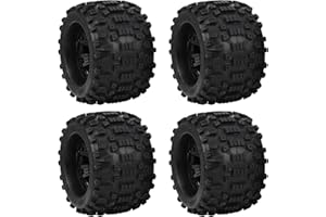 VGEBY 4 pièces Roues de Voiture RC pneus, pneus en Caoutchouc RC 1/8 Remplacement de Pneu sur chenilles RC adapté pour ZD Racing Grand Pied 1/8 modèle de Voiture 170x103mm