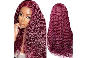 Hxxcoup Peluca de Pelo Natural Humano 4x1 Lace Front T Part Rojo - Ondas Profundas Con Baby Hair, Sin Olor, Sin Pegamento, Top Swiss Lace Remy, Wear and Go Peruca 20 Pulgadas
