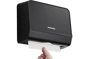 Modundry Dispensador de Toallas de Papel, Dispensador Papel Secamanos en Pared Comercial, Dispensador de Papel de Manos para Baño, hasta 200+ Toallitas, Negro