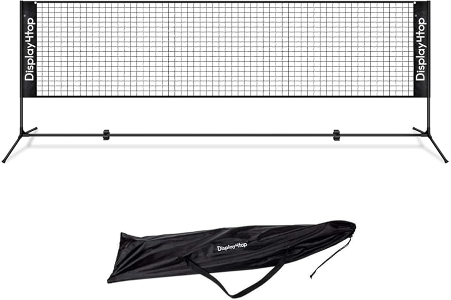 display4top 3M 4M 5M Badminton Net Set, Volleyball Tennis Net, Height Adjustable, Portable with Portable Carry Bag, Sports Net for Indoor or Outdoor Court, Beach, Driveway