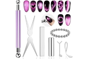 EBANKU 7PCS Set med Magnetstift för Kattögonnaglar, Magnetisk Nagellackspenna, Hjärta French Magnetiska Verktyg för Kattögonn