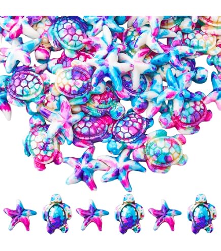 SUNNYCLUE 1SCATOLA 100 Pezzi Ciondoli Turchese Ciondoli Tartaruga Bulk Ciondolo Tartaruga Marina Estate Hawaii Oceano Animale Energia Fortunata Pietre Curative Ciondolo per Creazione di Gioielli Ciond