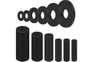 YAOSHENGUP 120 Pcs Rubber Washers, 6 Sizes Round Gasket Gasket Assortment, Black Flat Plastic Spacers Washers for Sealing Repair and Most Standard Hose/Faucet/Shower Head Connection M5 M6 M8 M10