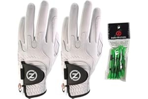 Zero Friction Guanti da golf Cabretta Elite da uomo, confezione da 2, con maglietta inclusa, vestibilità universale