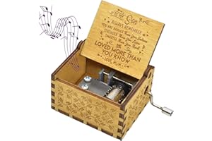sakruda Wooden Music Box for Son You Are My Sunshine,Gift from MUM to Son,Hand Crank Wood Music Box Laser Engraving Handmade Musical Box Mechanism Antique Gift for Kids Children on Birthday,Christmas