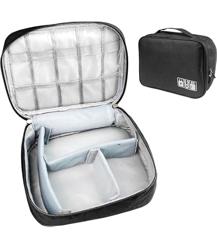 Organizzatore Da Viaggio Per Cavi E Accessori, Doppio Scomparto, 5 Cinghie, In Poliestere Resistente