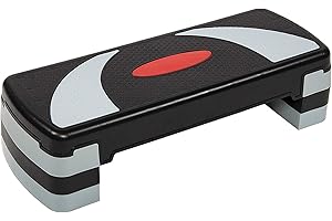 BalanceFrom 31-Inch Lightweight Portable Adjustable Height Workout Aerobic Stepper Step Platform Trainer with Raisers