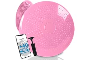 unycos - Cojín de Equilibrio【34 cm】con Bombín, Disco Propioceptivo, Antideslizante y Terapéutico que Resiste 150 kg, Soporte Lumbar para Yoga, Pilates, Fitness y Rehabilitación (Basic)