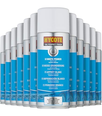 Hycote Vernice Spray Per Auto Ad Asciugatura Rapida, Primer Bianco, 400 Ml (Confezione Da 6 - Foto 12