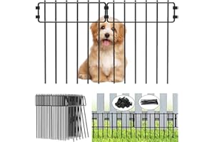SHSYUE 20pcs Decorative Garden Fence Panels - 17in(H) x 20FT(L), Animal Barrier for Dogs, No Dig Border - Rustproof Metal Wire Fence, Flower Bed Border, Ground Stakes Defense