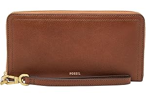 Fossil Damenuhr Logan RFID Zip Around Clutch Geldbörse 19,7 cm L x 1,9 cm B x 10,2 cm H