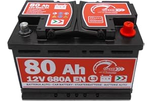 Speed Batterie de démarrage pour voiture, d’origine Speed L3, 12 V 80 Ah 680 A, pôle positif à droite (278 x 190 x 175 mm)