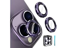 CloudValley Camera Lens Protector for iPhone 14 Pro (6.1 inch) and iPhone 14 Pro Max (6.7 inch), 9H Tempered Glass Metal Ring