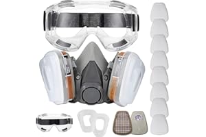 ANUNU Universal Gesichtsschutz mit Filter, Halb Gesicht Atemschutzmaske für Lackieren Chemische, Staub, Maschinenpolieren, Epoxidharz