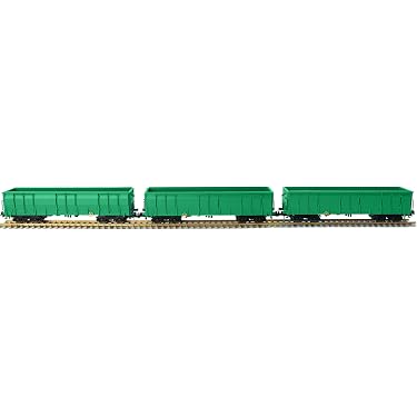 Evemodel Lot De 3 Wagons Gondole Ouverts Verts HO 1:87 - Modélisme Ferroviaire Européen Détaillé