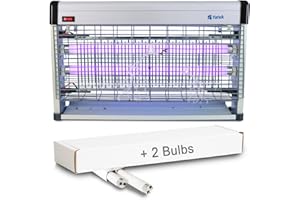 Zanzariera Elettrica Yatek per interni, La lampada Antizanzara Elettrica ha un trasformatore magnetico che garantisce ma Vita d'Uso, 100m2 con una potenza di 20w (2x10w), con 2 tubi da 10w regalo