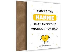 Hey Chimp Cute Nannie Birthday Cards for Women from Grandson or Granddaughter - You're the Nannie Everyone Wishes they Had - Happy Birthday Card (But You're Mine).