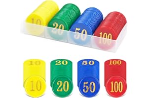above zero Set de Jetons de Poker en Plastique, 80Pcs Jetons Imprimés, Jetons de Jeu, Jetons de Casino, Jetons de Bingo, Set de Jetons de Poker avec Boîte pour Texas Hold'em, Blackjack