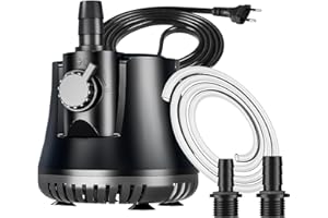 KNIFEL Aquarium Pumpe 15W 800L/H Tauchpumpe Ultra-Leise Mini Teichpumpe Springbrunnenpumpe mit Einstellbarem Schalter und 1.5m Kabel, 2 Düsen wasserpumpe für Teich, Aquarien, Hydrokultur, Brunnen