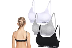VOKMON Children Sports Bra for Girls - First Training Bra Underwear, Seamless Bustier Mädchen BH, Unpadded Crop Top for 9-14 Girls