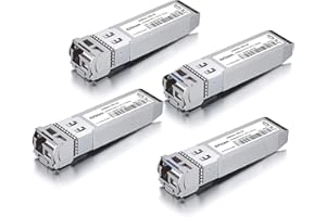 10Gtek [2X Pair 10Gb SFP+ Bidi Transceiver, 10GBase-BIDI 1270nm/1330nm Monomodale, Fino a 10~20km, Compatibile per Cisco SFP-10G-BXD-I/SFP-10G-BXU-I, Ubiquiti UniFi, Mikrotik, Open Switch