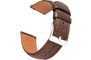 EACHE Leather Watch Straps Oil Waxed-Quick Release Leather Watch Straps for Men -More Colors 18mm 20mm 22mm