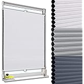 WOLTU Wabenplissee ohne Bohren Verdunklung Thermo Doppelplissee Klemmfix Zweifarbig 95x120cm Weiß-Weiß, Plissee Faltrollo Son