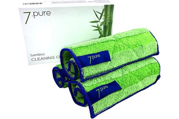 7.pure Lingettes nettoyantes au Bambou, 3 pièces – sans détergent, antibactériennes, Non pelucheuses - Nettoyage Facile, lingettes, Peau de Chamois