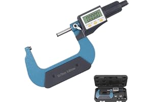 XUNTOP Micrometro Digitale 50-75mm LCD Micrometro Esterno Alta Precisione 0.00005"/0,001mm Micrometro Millesimale Auto Spegnimento Calibro Esterno Elettronico in Acciaio Inox