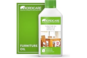 Nordicare Olio per mobili [500ml] Olio per legno per la manutenzione incolore per rovere, faggio, larice. Mordente per legno a base di olio di lino