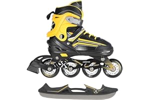 FIT4FORM 2in1 Inlineskates/Schlittschuhe Nils Extreme Lucky Schwarz/Orange ABEC7 Gr. 39-43 verstellbar