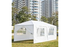 ALIGHTUP Pavillon Faltbare Gartenlaube Wasserdichtes Partyzelt 3x6m mit 6 UV-Wänden Weißer Pavillon Dicke PE-Plane für Hochzeitsfeiern Gewerbliche Aktivitäten