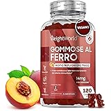 Ferro Integratore e Vitamina C in Gommose, 120 Caramelle Vegan (per 2 Mesi) 28mg Ferro + 10mg Vitamin C, Ferro e Vitamina C C