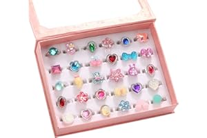 Pinkgarden Schmuck Ringe für Kinder, Einstellbar, Keine Duplikation, Mädchen Vorgeben spielen und Verkleiden Ringe