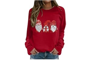 GENERICO Felpa Donna Elegant Taglia Forti alla Moda Felpa Stampato Senza Cappuccio Pullover Tops da Natale Manica Lunga Grinch Natale Stampato per Il Tempo Libero Sportivo Maglione Natalizio Donna Natalizio