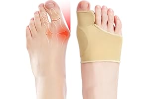 EASICUTI 2 Pairs Bunion Corrector, Big Toe Separators Gel Pads Support for Hallux Valgus Correction Big Toe Straightener Protector Bunion Pain Relief, Toe Spacers for Men & Women Day Night Wear, Beige