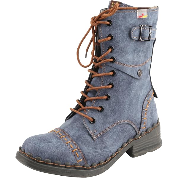 TMA EYES Damen Schnürstiefeletten Aus Leder Mit Patchwork-Design – Rutschfeste Sohle, Seitlichem Reißverschluss & Fellfutter