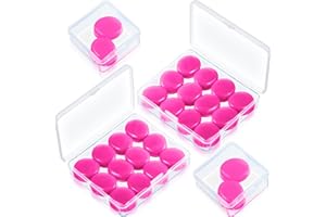 NUANCHU 14 Pairs Silicone Ear Plugs for Sleeping Soft Reusable Moldable Silicone Earplugs Gel Ear Plugs Noise Cancelling Earplugs with Case for Swimming, Snoring, Concert, Airplane (Rose Red)