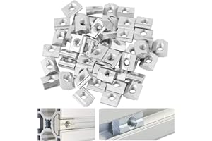 ODOOKON 60PCS Écrous en T Coulissants T-Piste, Ecrou à Rainure Pour Outil De Menuiserie Fixation à Fente Pour Vis T-Slot Nut Européenne accessoires de profil d'extrusion en aluminium (30Type-M4)