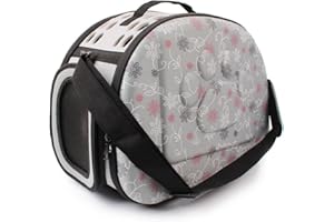 Yimidear Breathable Folding Outdoor Pet bag for Dog Cat Comfort Travel Medium Size Pet Carrier (Gray)