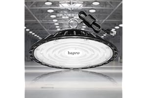 bapro 100W UFO Projecteur LED, Projecteur Chantier 10000LM, IP65 Ultra-Mince High Bay Lumière 6500K Plafonnier éclairage de Plafond, Exterieur Interieur Floodlight pour Garage Usine Atelier Gymnase