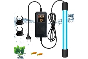 BYZESTY Lámpara esterilizador UV para acuario con temporizador, 13 W, esterilizador UV impermeable, esterilizador UV para el hogar, clarificador UV, para la limpieza de acuarios, piscinas, cuenco de pescado