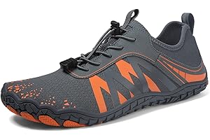 FOGOIN Barefoot Shoes Mens Womens Wide Toe Trail Running Trainers Lightweight Comfortable Workout Shoes for Hiking Fitness Walking Unisex